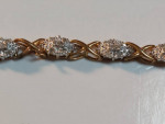 10k Yellow Gold Bracelet Italy with Diamonds 0.48ctw 7.5" in Length