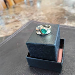 14k Columbian cut Emerald ring