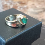 14k Columbian cut Emerald ring