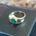 14k Columbian cut Emerald ring