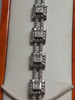 14k White Gold Diamond 2.4ctw Designer Bracelet 7.5" in Length