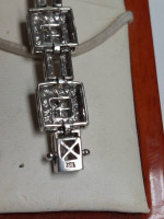 14k White Gold Diamond 2.4ctw Designer Bracelet 7.5" in Length
