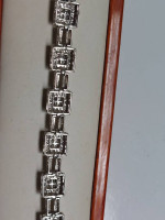 14k White Gold Diamond 2.4ctw Designer Bracelet 7.5" in Length