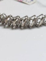 10k White Gold Designer Bracelet with Diamonds
