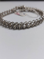 10k White Gold Designer Bracelet with Diamonds