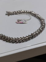10k White Gold Designer Bracelet with Diamonds