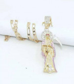 La Santa Muerte necklace 14KGP