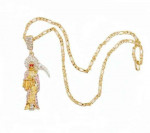 La Santa Muerte necklace 14KGP