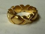 14k Yellow Gold XOXO Ring Size 9.5