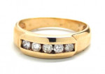 Mens Diamond/14K Yellow Gold Wedding Band