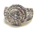 Mens Diamond/10K Gold Cluster Ring