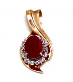 Ladies Ruby/10K Gold Pendant