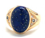 Mens Lapis/14K Gold Fashion Ring