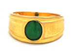Mens Jade/24K Gold Fashion Ring