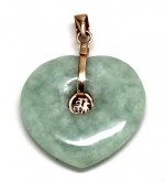 Ladies Jade/14K Gold Heart Pendant