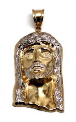 Mens 10K Gold Jesus Pendant