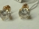14 Kt Yellow Gold Stud Earrings CZ 1.40 ctw