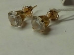 14 Kt Yellow Gold Stud Earrings CZ 1.40 ctw