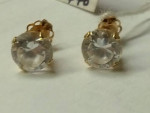 14 Kt Yellow Gold Stud Earrings CZ 1.40 ctw