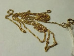 14Kt Yellow Gold Helical Links Necklace ITALY Thread Chain 18 Inches