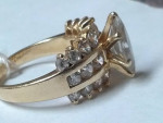 14 Kt Yellow Gold Marquise cluster Engagement Cocktail Ring Size 9