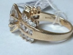 14 Kt Yellow Gold Marquise cluster Engagement Cocktail Ring Size 9