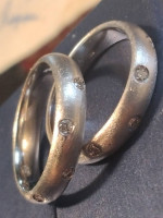 Signed BONA LEVY 18KWG Diamond Band rings PD $3700 each