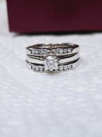 18K Gold & Platinum Diamond Ring W/ Diamond Guard, GIA Certified!!!