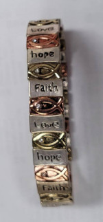 Faith, Hope, Love Tri-tone Bracelet