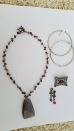Jade and Stone Necklace with Accessories