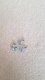 Blue Topaz Pendant And Earings