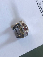 Diamond and pink sapphire white gold hugger earrings