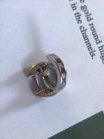 Diamond and pink sapphire white gold hugger earrings