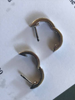 Diamond and pink sapphire white gold hugger earrings