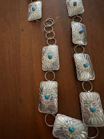 Sterling silver Navajo concho belt