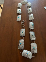 Sterling silver Navajo concho belt