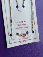 Gold Filled 12K Necklace Link Chain 18” Long w/Filigree Links