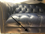 Blue leather Tufted Chesterfield Churchill Sofa Couch