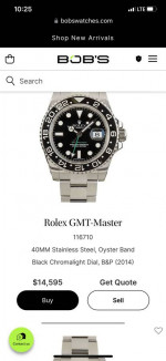 ROLEX GMT MASTER CERAMIC BEZEL