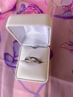 Sterling Silver Sapphire and White Topaz Eternity Ring