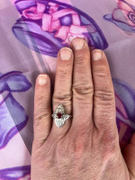 Edwardian Ruby And White Topaz Sterling Silver Ring size 7