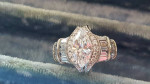 4  Silver Rings with Costume Stones -  size 7  - price  per ring