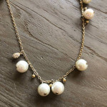 Popular! * J. Crew Goldtone/Pearl Necklace * Comes with J. Crew Bag