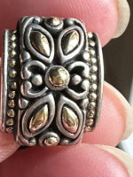 * John Hardy SS & 18k Gold Cutwork Hi-Way Earrings *