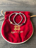 * (2) Rustic Cuff Silver Mini Ireland Stretch Bracelets *