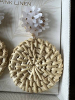 * Cute Floral/Raffia Drop Earrings * New