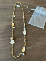 Cute for Spring! * Gold w/ mother of pearl flowers Necklace * Chico's