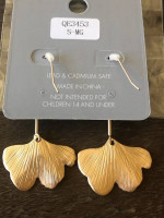 Gold Gingko Drop Earrings - New