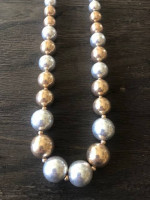 Super popular and lightweight to wear *Silver/Gold mix BEAD NECKLACE *