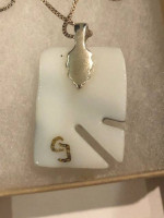 * Beautiful Handmade Glass Pendant on 18" sterling silver chain *